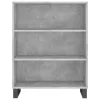 Betonszürke szerelt fa polcos szekrény 69,5 x 32,5 x 90 cm