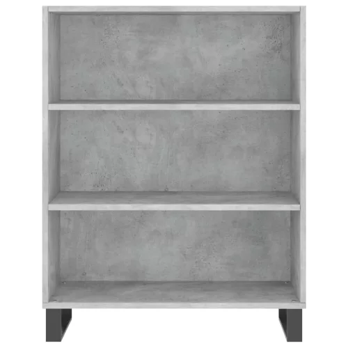 Betonszürke szerelt fa polcos szekrény 69,5 x 32,5 x 90 cm