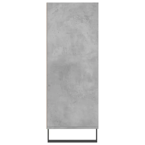 Betonszürke szerelt fa polcos szekrény 69,5 x 32,5 x 90 cm