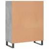 Betonszürke szerelt fa polcos szekrény 69,5 x 32,5 x 90 cm
