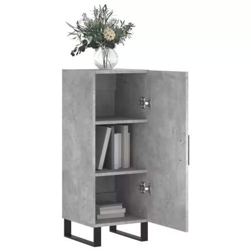 Betonszürke szerelt fa tálalószekrény 34,5 x 34 x 90 cm