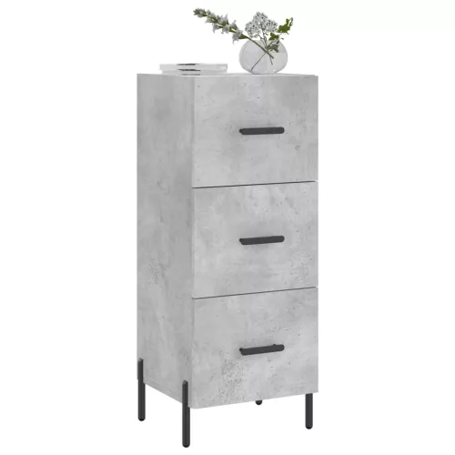 Betonszürke szerelt fa tálalószekrény 34,5 x 34 x 90 cm