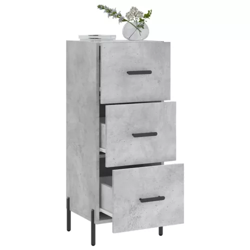 Betonszürke szerelt fa tálalószekrény 34,5 x 34 x 90 cm