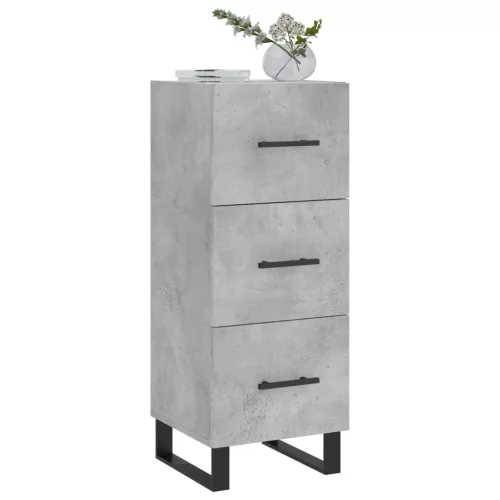 Betonszürke szerelt fa tálalószekrény 34,5 x 34 x 90 cm