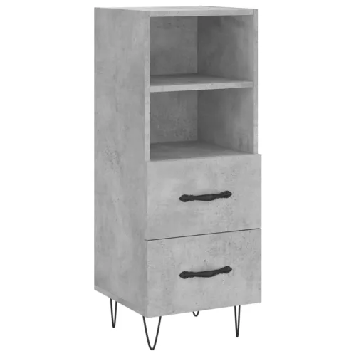 Betonszürke szerelt fa tálalószekrény 34,5 x 34 x 90 cm