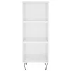 Magasfényű fehér szerelt fa tálalószekrény 34,5 x 32,5 x 90 cm