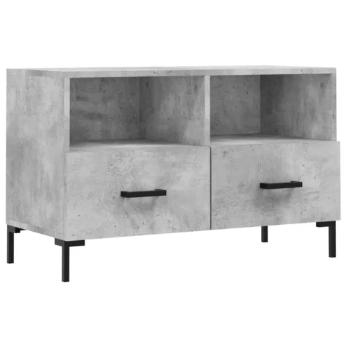 Betonszürke szerelt fa TV-szekrény 80 x 36 x 50 cm