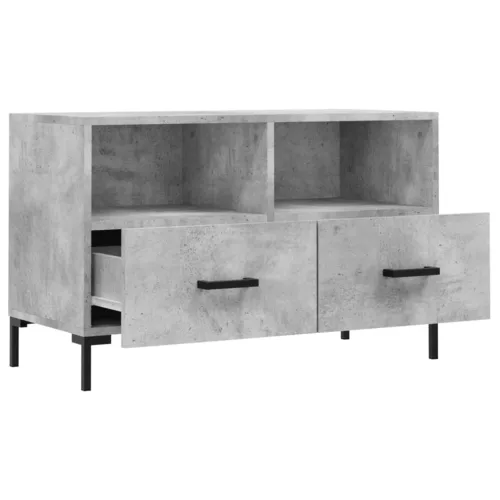 Betonszürke szerelt fa TV-szekrény 80 x 36 x 50 cm