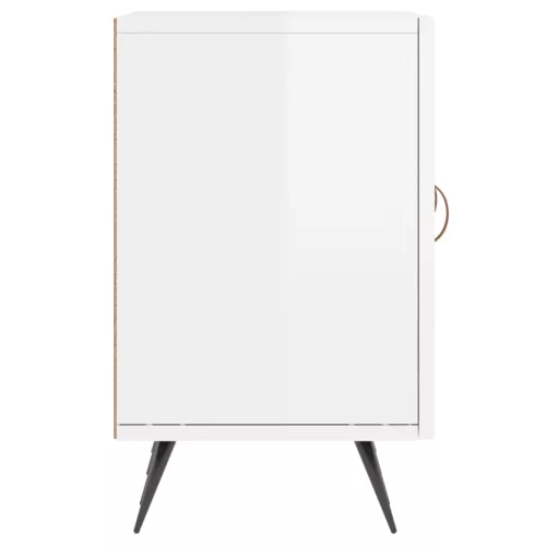 Fehér magasfényű szerelt fa TV-szekrény 150x30x50 cm
