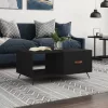 Fekete szerelt fa dohányzóasztal 90 x 50 x 40 cm