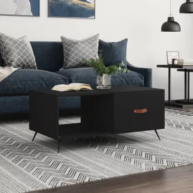 Fekete szerelt fa dohányzóasztal 90 x 50 x 40 cm
