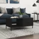 Fekete szerelt fa dohányzóasztal 90 x 50 x 40 cm