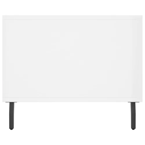 Magasfényű fehér szerelt fa dohányzóasztal 90 x 50 x 40 cm