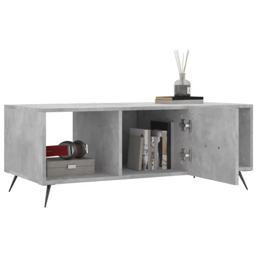 Betonszürke szerelt fa dohányzóasztal 102 x 50 x 40 cm