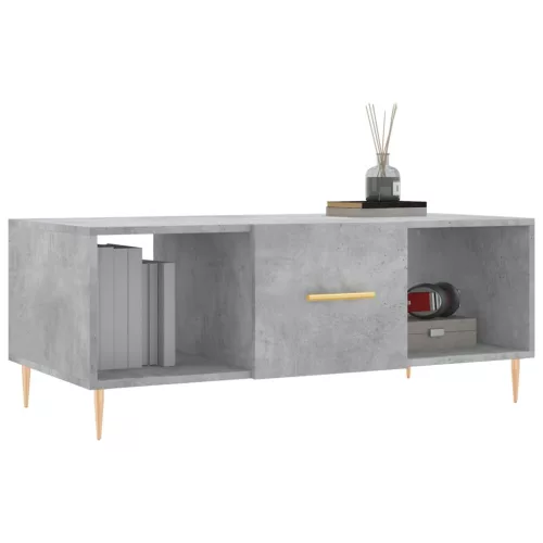 Betonszürke szerelt fa dohányzóasztal 102 x 50 x 40 cm
