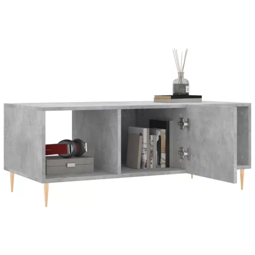 Betonszürke szerelt fa dohányzóasztal 102 x 50 x 40 cm