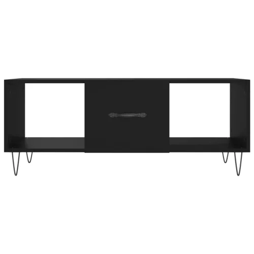 Fekete szerelt fa dohányzóasztal 102 x 50 x 40 cm