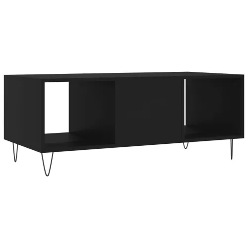 Fekete szerelt fa dohányzóasztal 102 x 50 x 40 cm