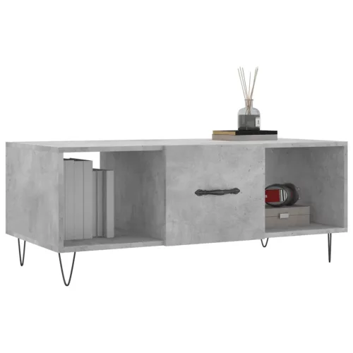 Betonszürke szerelt fa dohányzóasztal 102 x 50 x 40 cm