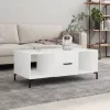 Fehér szerelt fa dohányzóasztal 102 x 50 x 40 cm