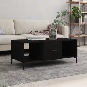 Fekete szerelt fa dohányzóasztal 102 x 50 x 40 cm