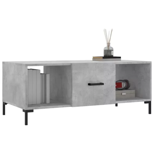 Betonszürke szerelt fa dohányzóasztal 102 x 50 x 40 cm