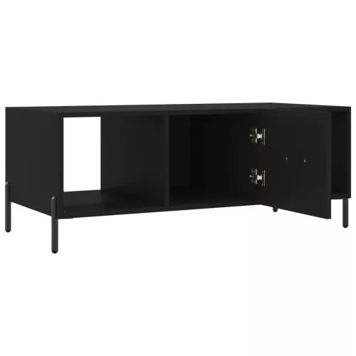 Fekete szerelt fa dohányzóasztal 102 x 50 x 40 cm