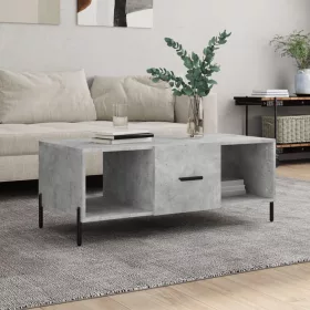 Betonszürke szerelt fa dohányzóasztal 102 x 50 x 40 cm