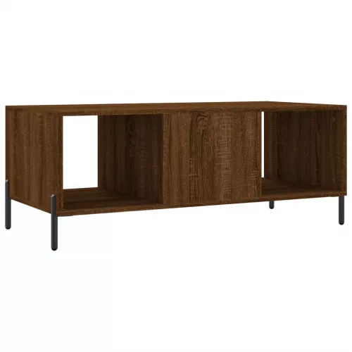 Barna tölgyszínű szerelt fa dohányzóasztal 102 x 50 x 40 cm
