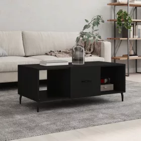 Fekete szerelt fa dohányzóasztal 102 x 50 x 40 cm