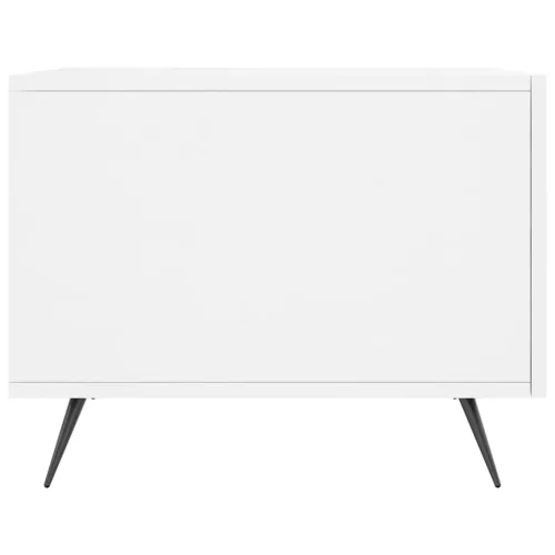 Magasfényű fehér szerelt fa dohányzóasztal 50 x 50 x 40 cm