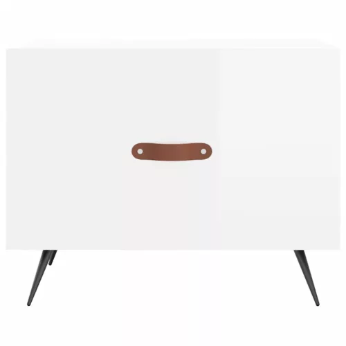 2 db magasfényű fehér szerelt fa dohányzóasztal 50 x 50 x 40 cm