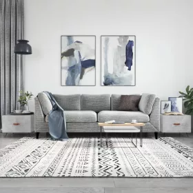   2 db betonszürke szerelt fa dohányzóasztal 50 x 50 x 40 cm