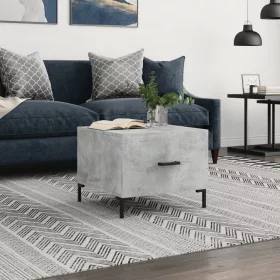 Betonszürke szerelt fa dohányzóasztal 50 x 50 x 40 cm