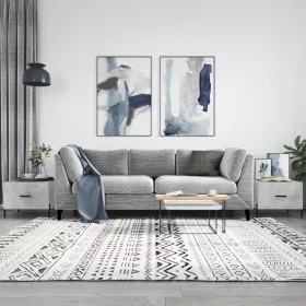  2 db betonszürke szerelt fa dohányzóasztal 50 x 50 x 40 cm