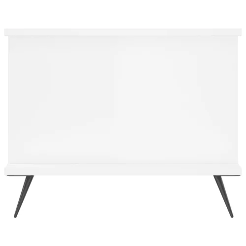 Magasfényű fehér szerelt fa dohányzóasztal 90 x 50 x 40 cm