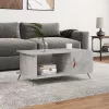 Betonszürke szerelt fa dohányzóasztal 90 x 50 x 40 cm