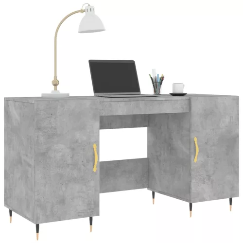Betonszürke szerelt fa íróasztal 140 x 50 x 75 cm