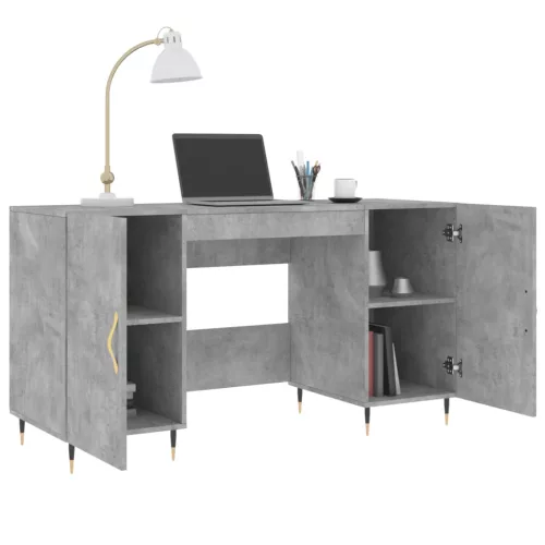 Betonszürke szerelt fa íróasztal 140 x 50 x 75 cm