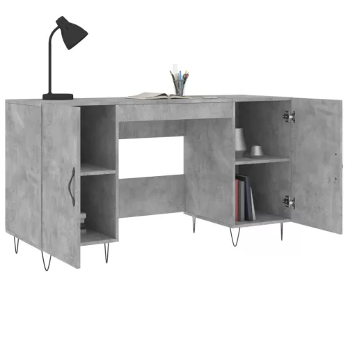 Betonszürke szerelt fa íróasztal 140 x 50 x 75 cm