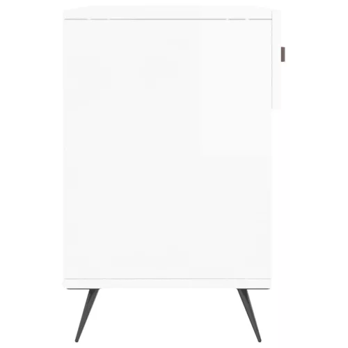 Magasfényű fehér szerelt fa cipőpolc 102x35x55 cm