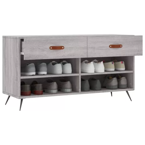 Szürke sonoma színű szerelt fa cipőpolc 102 x 35 x 55 cm