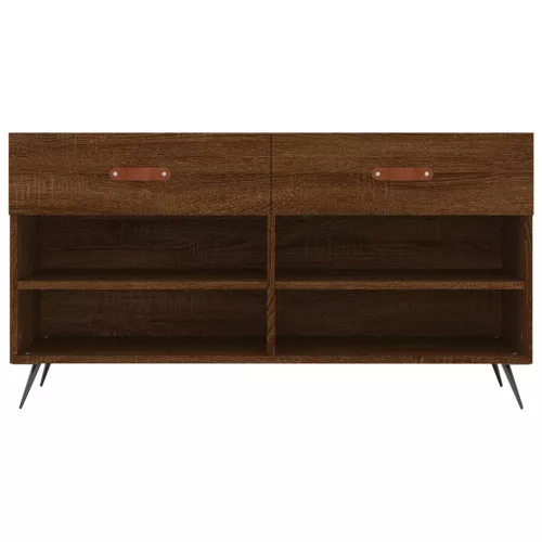Barna tölgy színű szerelt fa cipőpolc 102x35x55 cm