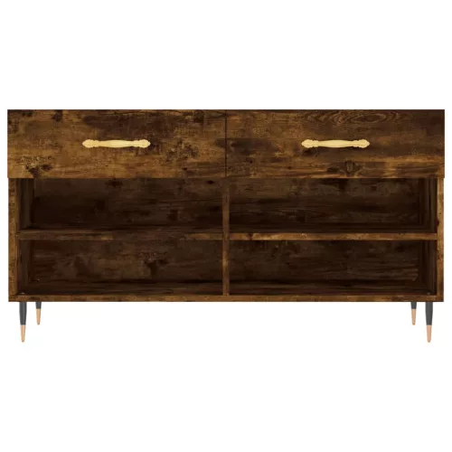 Füstös tölgy színű szerelt fa cipőpolc 102x35x55 cm