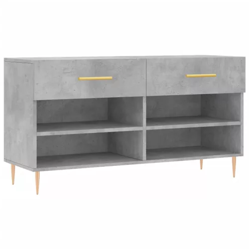 Betonszürke szerelt fa cipőpolc 102 x 35 x 55 cm