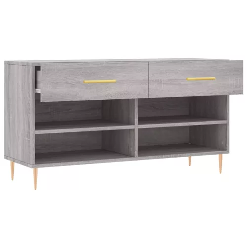 Szürke sonoma színű szerelt fa cipőpolc 102 x 35 x 55 cm