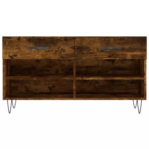 Füstös tölgy színű szerelt fa cipőpolc 102x35x55 cm