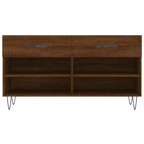 Barna tölgy színű szerelt fa cipőpolc 102x35x55 cm