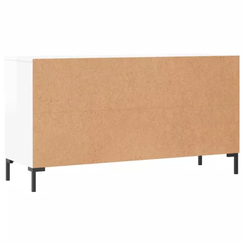 Magasfényű fehér szerelt fa cipőpolc 102x35x55 cm