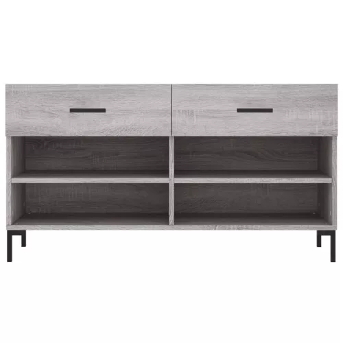 Szürke sonoma színű szerelt fa cipőpolc 102 x 35 x 55 cm
